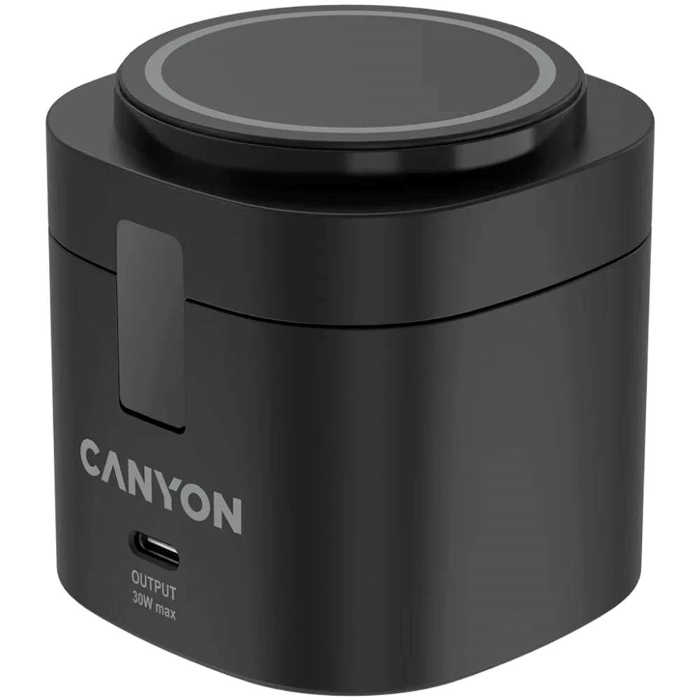 Canyon WCS-205 15W Qi2 2-i-1 Trådløs Lader - MagSafe Kompatibel - Svart