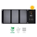 4Smarts VoltSolar Solar Lader 21W med 2x USB-A Port - Svart