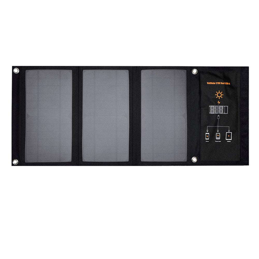 4Smarts VoltSolar Solar Lader 21W med 2x USB-A Port - Svart