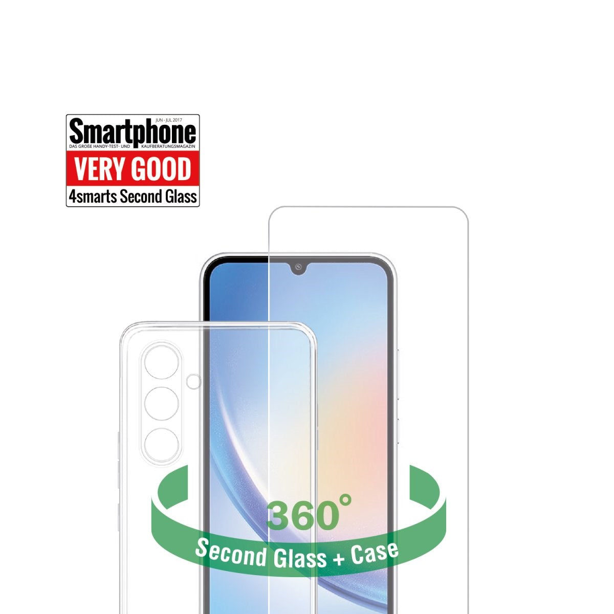 Samsung Galaxy A24 4smarts Second Glass X-Pro 360° Protection Set (Deksel + Skjermbeskytter)