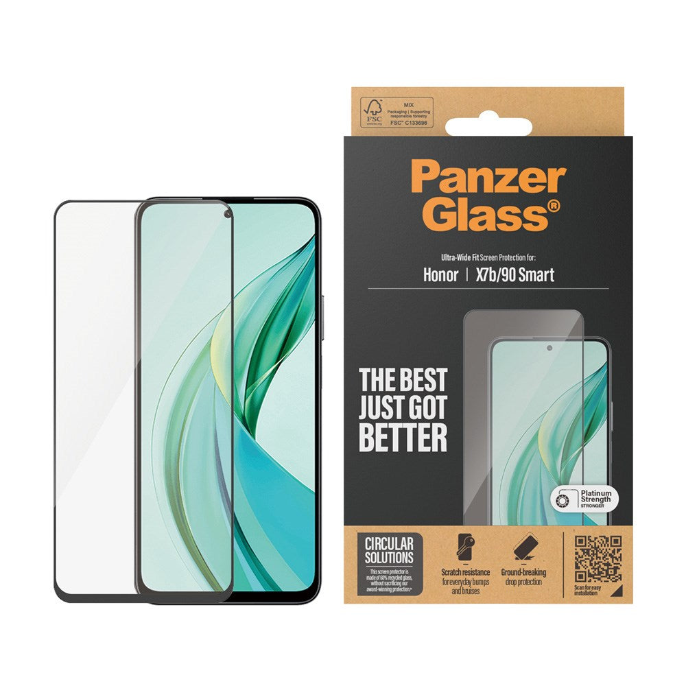 Honor X7b / 90 Smart - PanzerGlass Ultra-Wide Fit Skjermbeskyttelsesglass - Gjennomsiktig