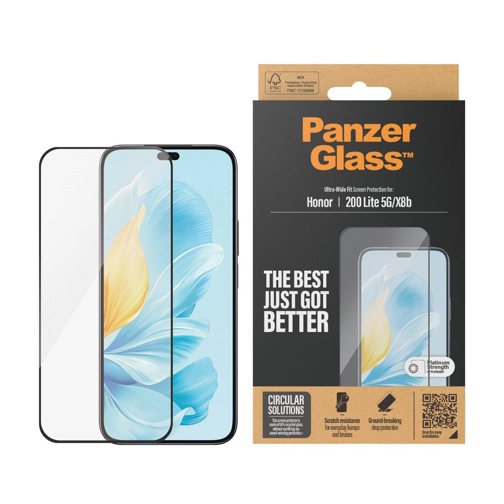 Honor 200 Lite / X8b - PanzerGlass Ultra-Wide Fit Skjermbeskyttelsesglass - Gjennomsiktig