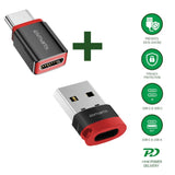 4smarts USB-C til USB-A / USB-C Data Blocker Adapter Sett - 2 stk - Svart