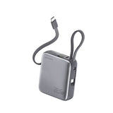 4smarts Pocket Dual Cord 22.5W PowerBank m. Innebygd USB-C Kabel - 10.000 mAh - Space Grey