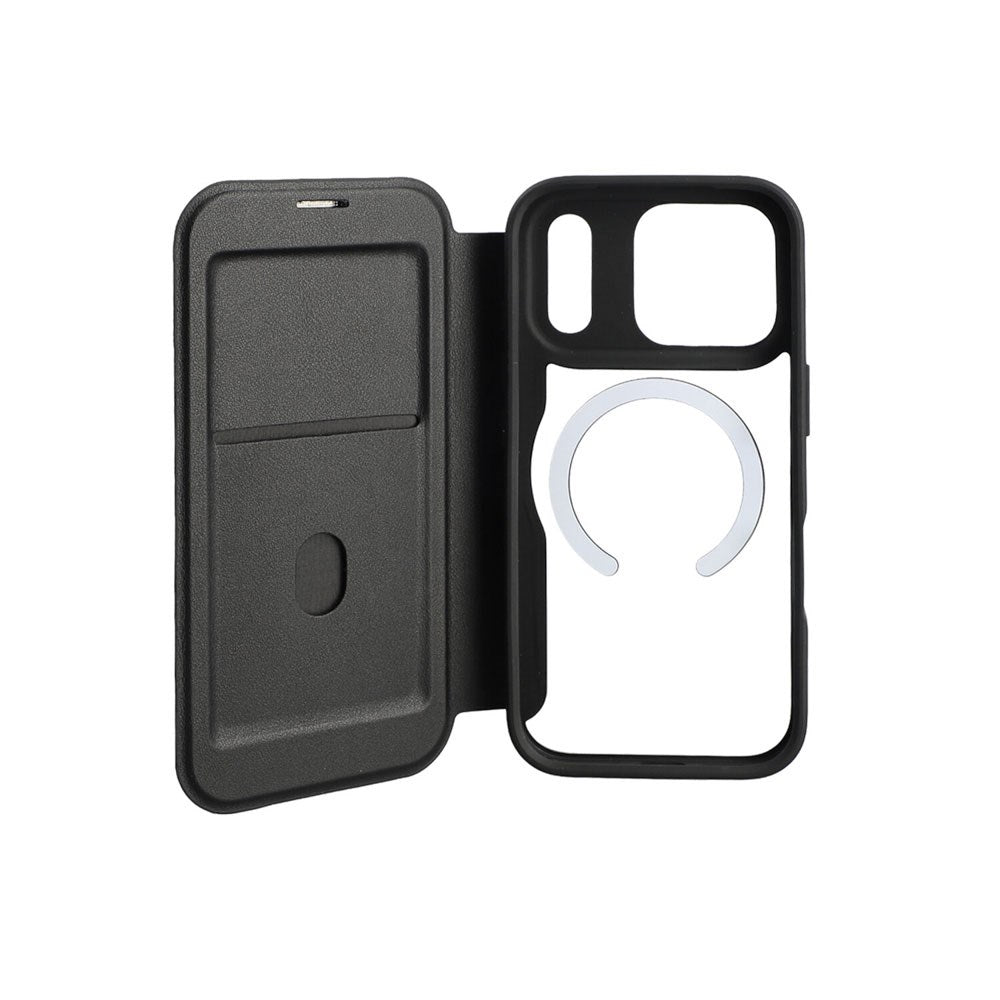 iPhone 17 Pro 4smarts Urban Pro Flip Deksel - MagSafe Kompatibel - Gjennomsiktig / Svart