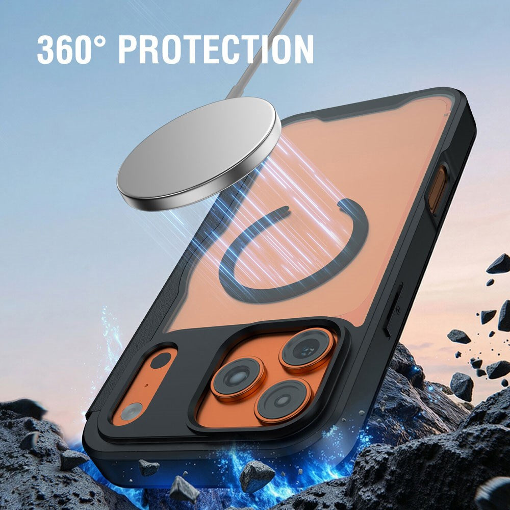 iPhone 17 Pro 4smarts Urban Pro Flip Deksel - MagSafe Kompatibel - Gjennomsiktig / Svart