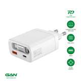 Vegglader PD (Power Delivery) 65W 4smarts Jojo m. USB-C og USB-A - Hvit