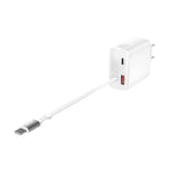 Vegglader PD (Power Delivery) 65W 4smarts Jojo m. USB-C og USB-A - Hvit