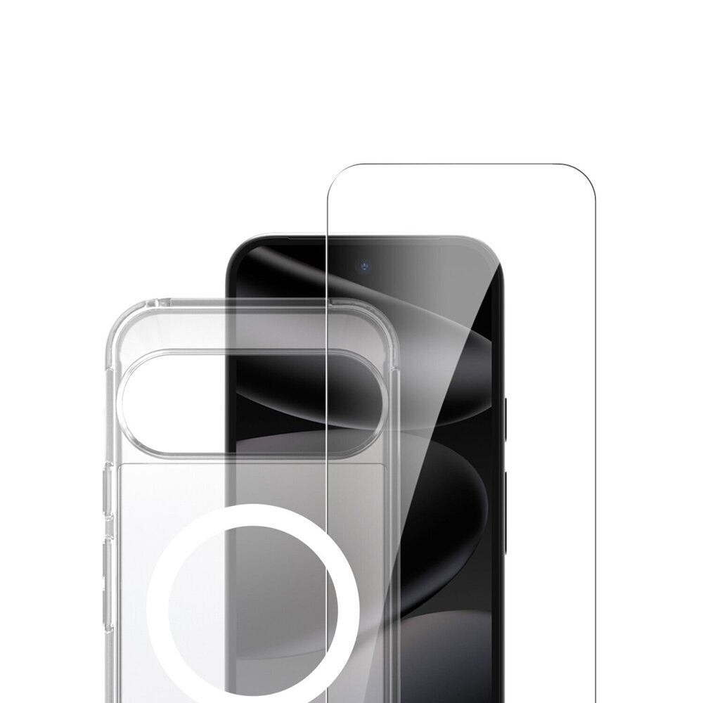 Google Pixel 11 / 11 Pro / 10 / 10 Pro / 9 / 9 Pro 4Smarts 360° Protection Set m. Deksel & Skjermbeskyttelsesglass - Qi2 Kompatibel - Gjennomsiktig
