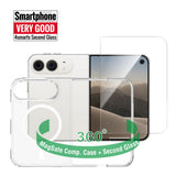 iPhone Duo 4Smarts 360° Protection Set m. Deksel & Skjermbeskyttelsesglass - MagSafe Kompatibel - Gjennomsiktig