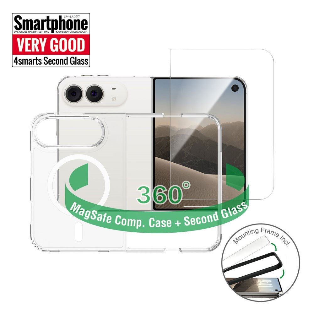 iPhone Duo 4Smarts 360° Protection Set m. Deksel & Skjermbeskyttelsesglass - MagSafe Kompatibel - Gjennomsiktig