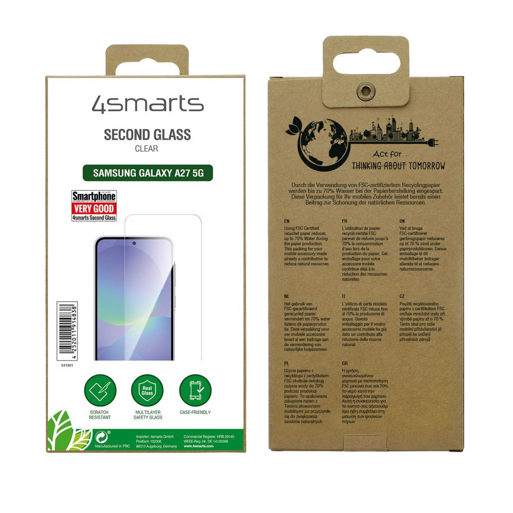 Samsung Galaxy A27 4Smarts Second Glass Skjermbeskytter - Gjennomsiktig