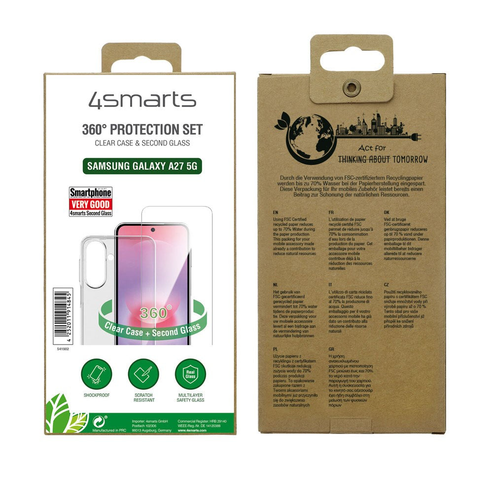 Samsung Galaxy A27 4Smarts 360° Protection Set m. Deksel & Skjermbeskyttelsesglass - Gjennomsiktig
