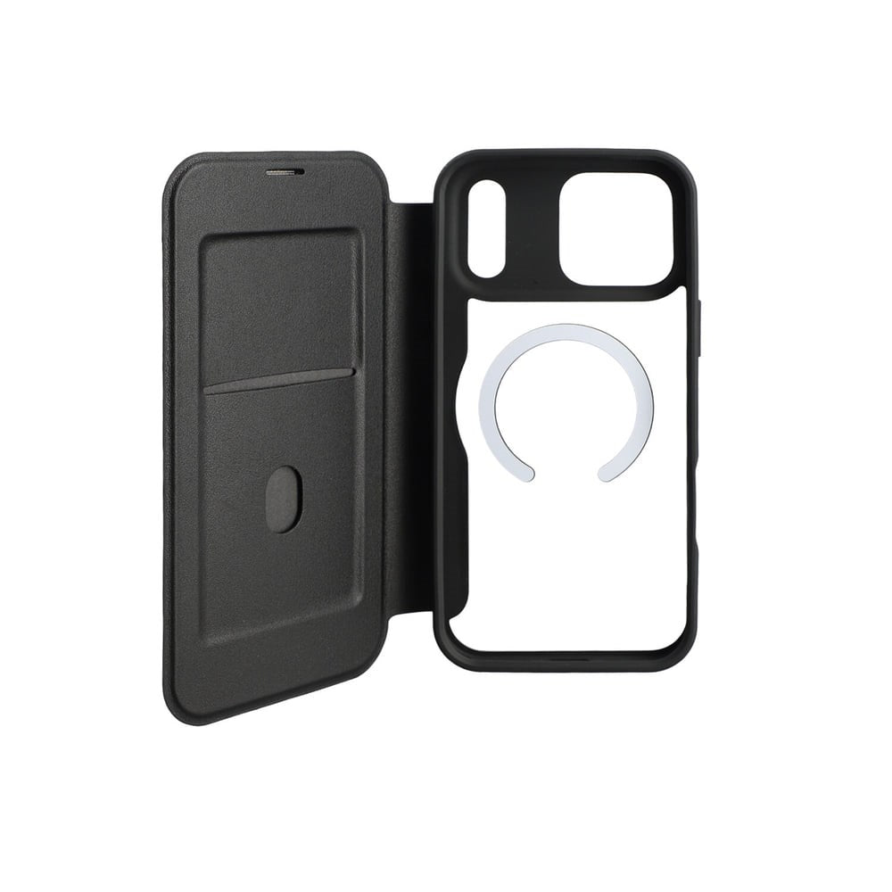iPhone 18 Pro Max / 17 Pro Max 4smarts Urban Pro Flip Deksel - MagSafe Kompatibel - Gjennomsiktig / Svart