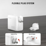 4smarts GaN 100W Vegglader med Skjerm - Innebygd USB-C Kabel - 1 x USB-A - 1 x USB-C - Hvit