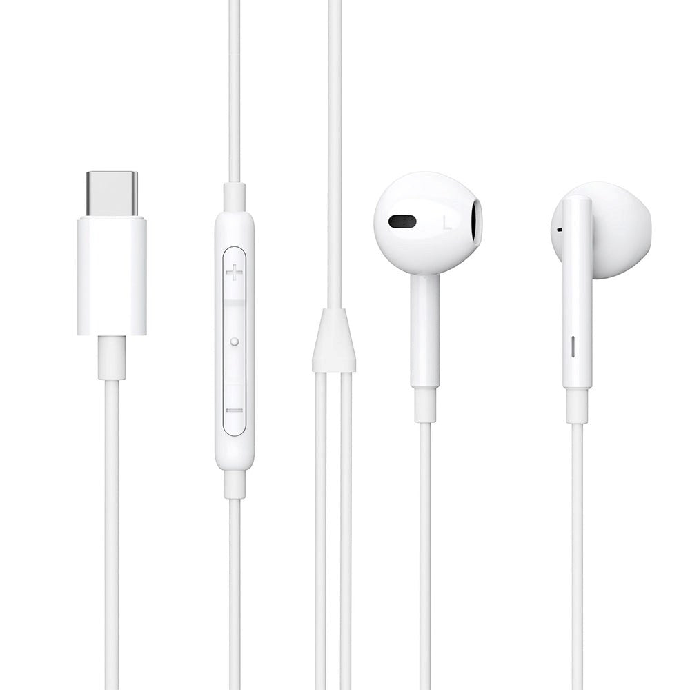 eSTUFF In-Ear-Hodetelefoner med USB-C og Mikrofon - Hvit