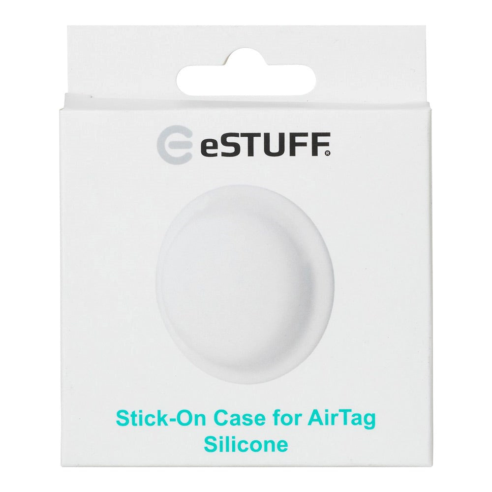 eSTUFF AirTag Stick-On Silikondeksel - Hvit