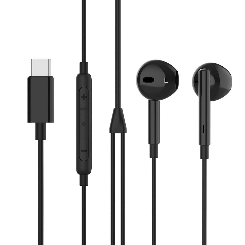 eSTUFF In-Ear-Hodetelefoner med USB-C og mikrofon - svart