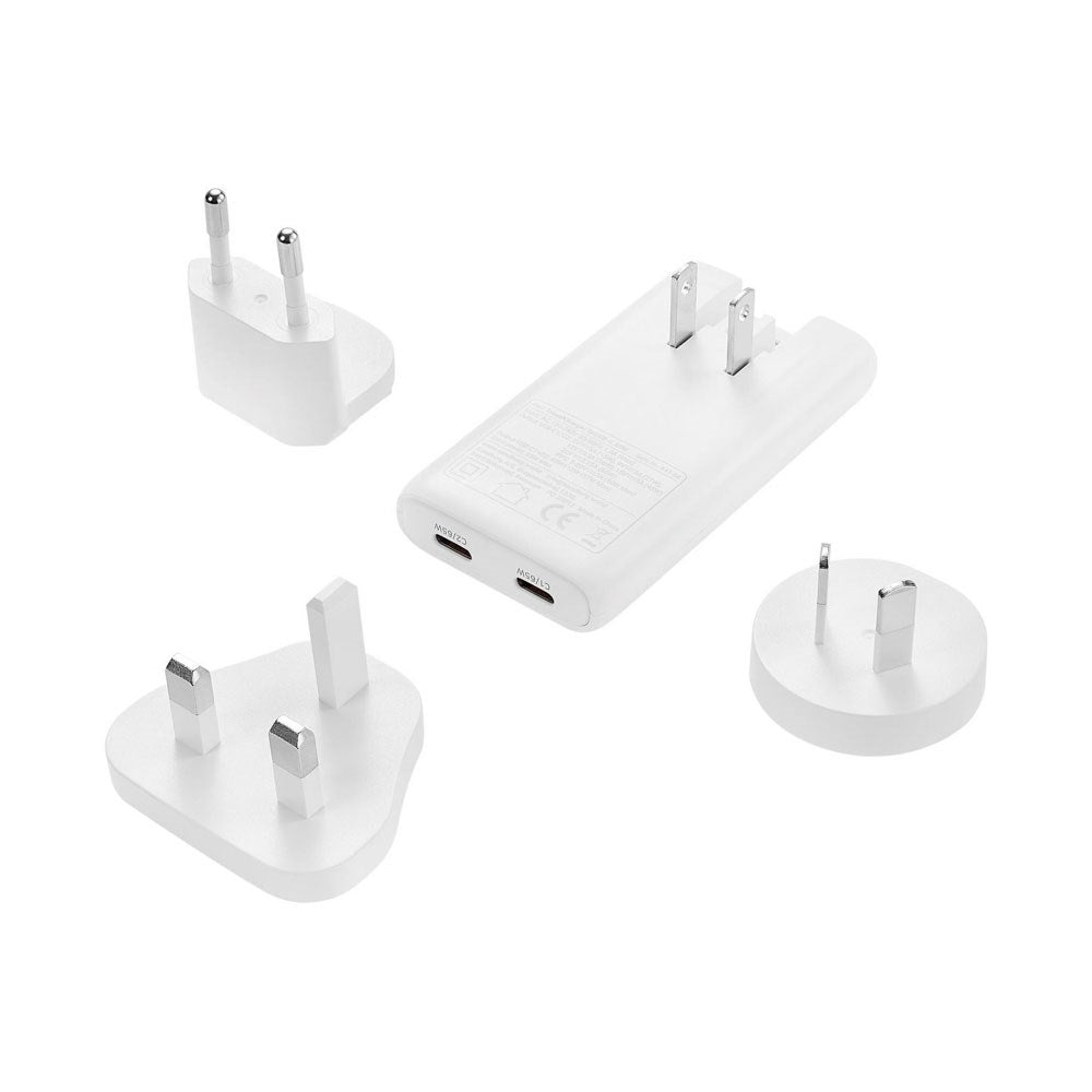Sandberg 4-i-1 65W Reiselader m. 2x USB-C – EU / UK / AUS - Hvit