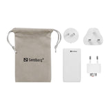 Sandberg 4-i-1 65W Reiselader m. 2x USB-C – EU / UK / AUS - Hvit