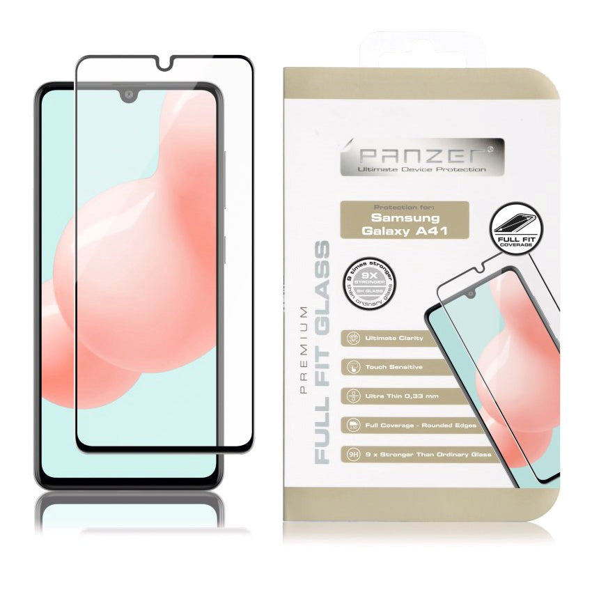 Samsung Galaxy A41 Panzer Premium Full-Fit Glass - Svart Kant