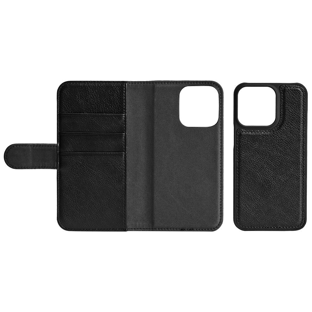 Essentials iPhone 12 Mini Kunstskinn Flip Deksel 2-i-1 med Kortholder - Svart