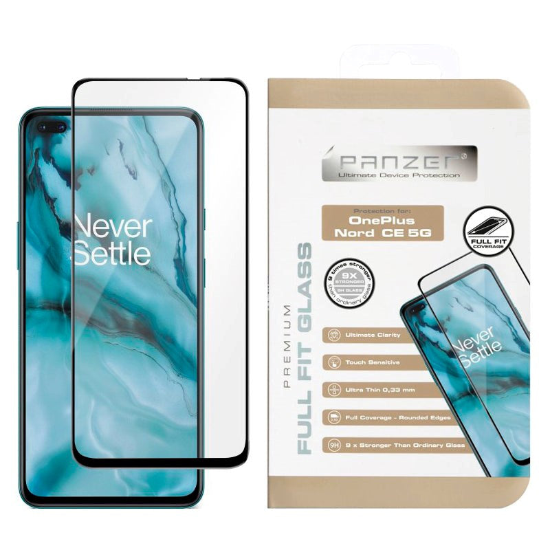 OnePlus Nord CE (5G) PANZER Premium Full Fit Skjermbeskytttelse - Svart Ramme