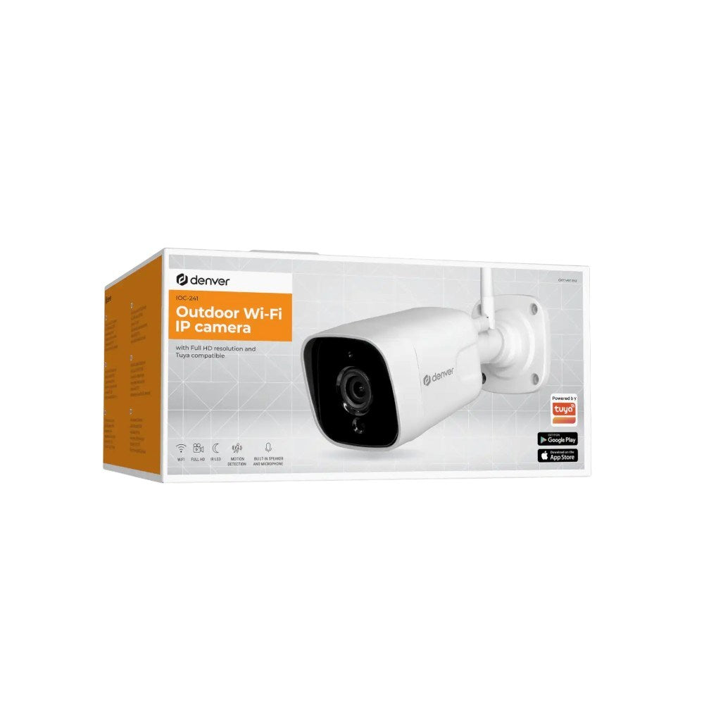 Denver IOC-241 Utendørs Smart Home Kamera - Tuya Kompatibel - Hvit