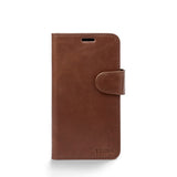 Trunk iPhone 12 Mini Ekte Skinn Deksel med Avtakbart Deksel - Brun