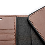 Trunk iPhone 12 Mini Ekte Skinn Deksel med Avtakbart Deksel - Brun