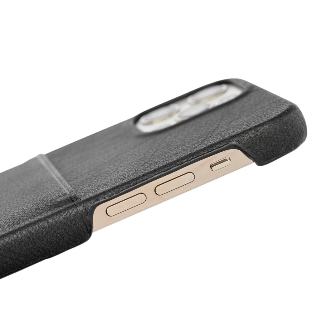 Trunk iPhone 11 / XR Ekte Skinn Deksel med Kortlomme - Svart