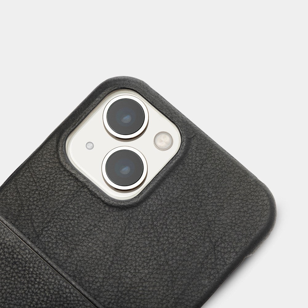 Trunk iPhone 13 Mini Ekte Skinn Deksel med Kortlomme - Svart