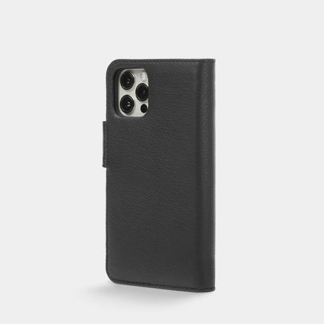 Trunk iPhone 13 Pro Ekte Skinn Deksel med Avtakbart Deksel - Svart