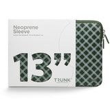 Trunk Neoprene Sleeve for MacBook 13" (30.5 x 21.5 x 1.5 cm) - Olive Green Tartan