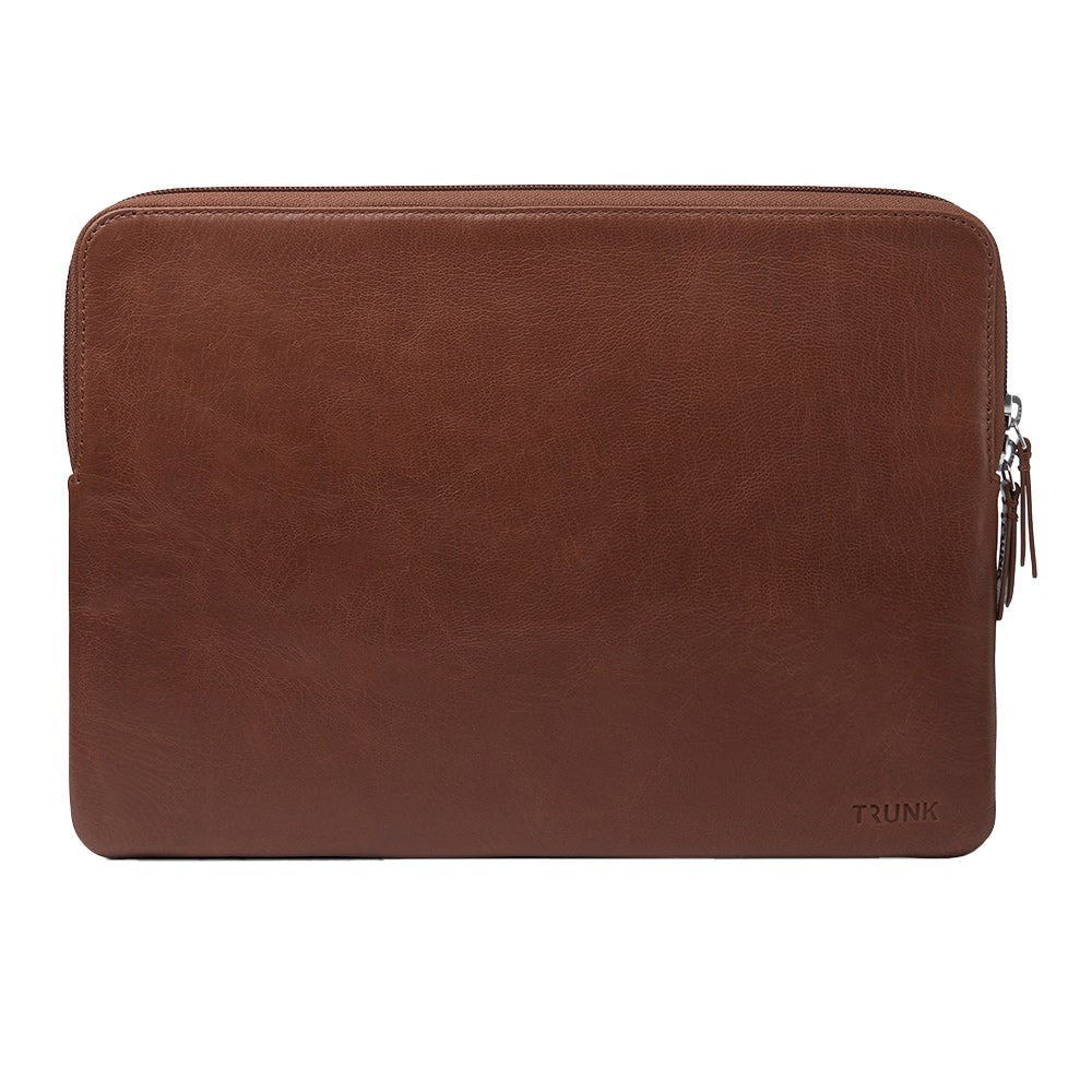 Trunk Ekte Skinn Sleeve til Macbook 14" (33 x 23,5 x 2 cm) - Brown