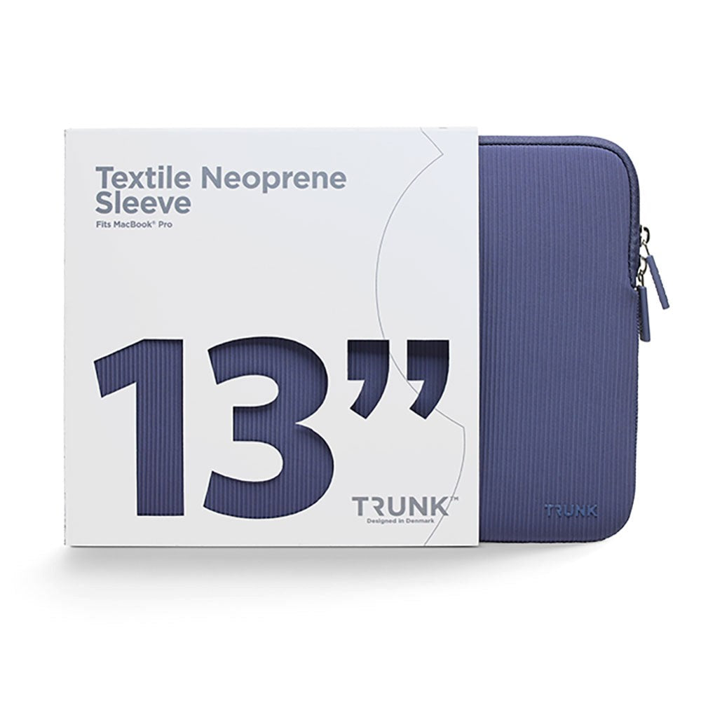 Trunk Neopren Sleeve for MacBook og Bærbar PC 13" med Riflet Design (32 x 22,5 x 2 cm) - Blueberry