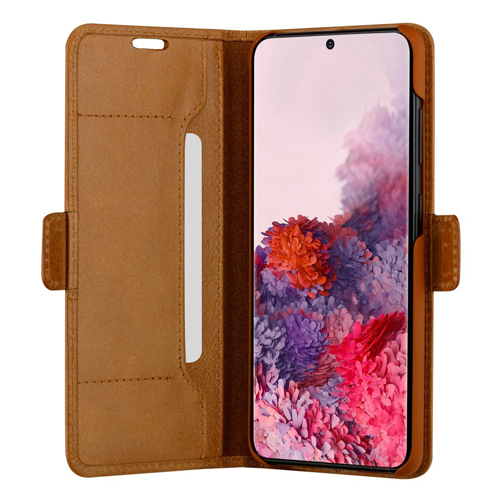 Samsung Galaxy S20 dbramante1928 Copenhagen Slim Ekte Skinn Flip Deksel m. Lommebok - Tan