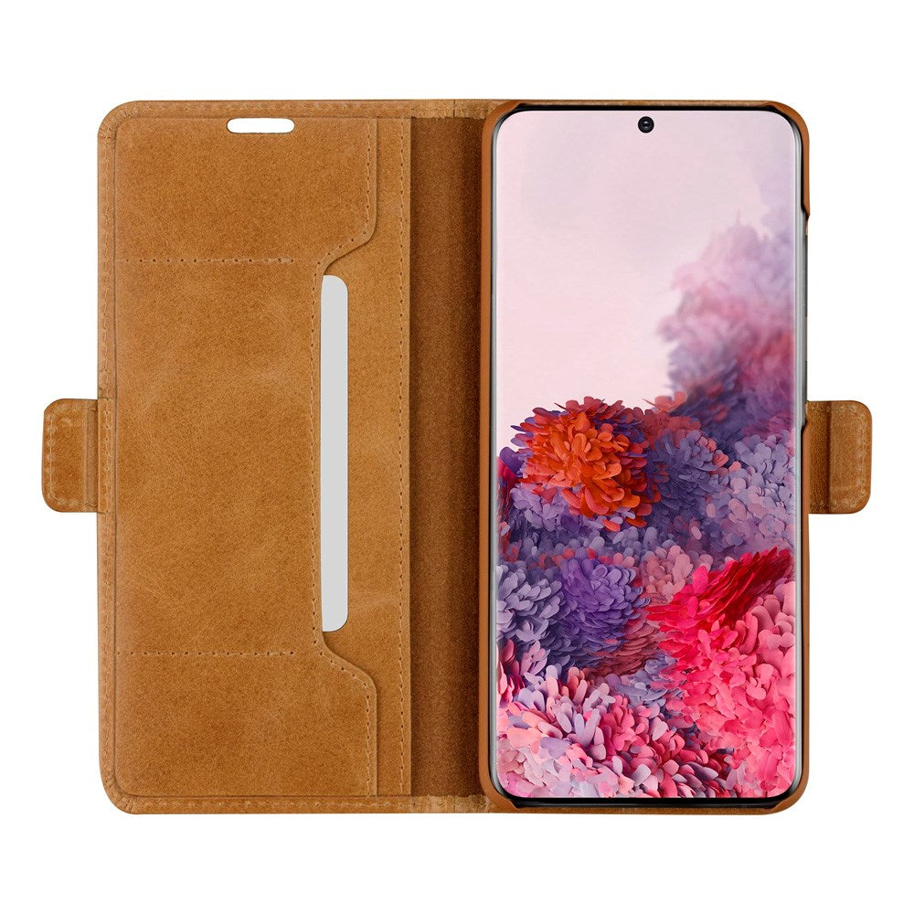 Samsung Galaxy S20 dbramante1928 Copenhagen Slim Ekte Skinn Flip Deksel m. Lommebok - Tan