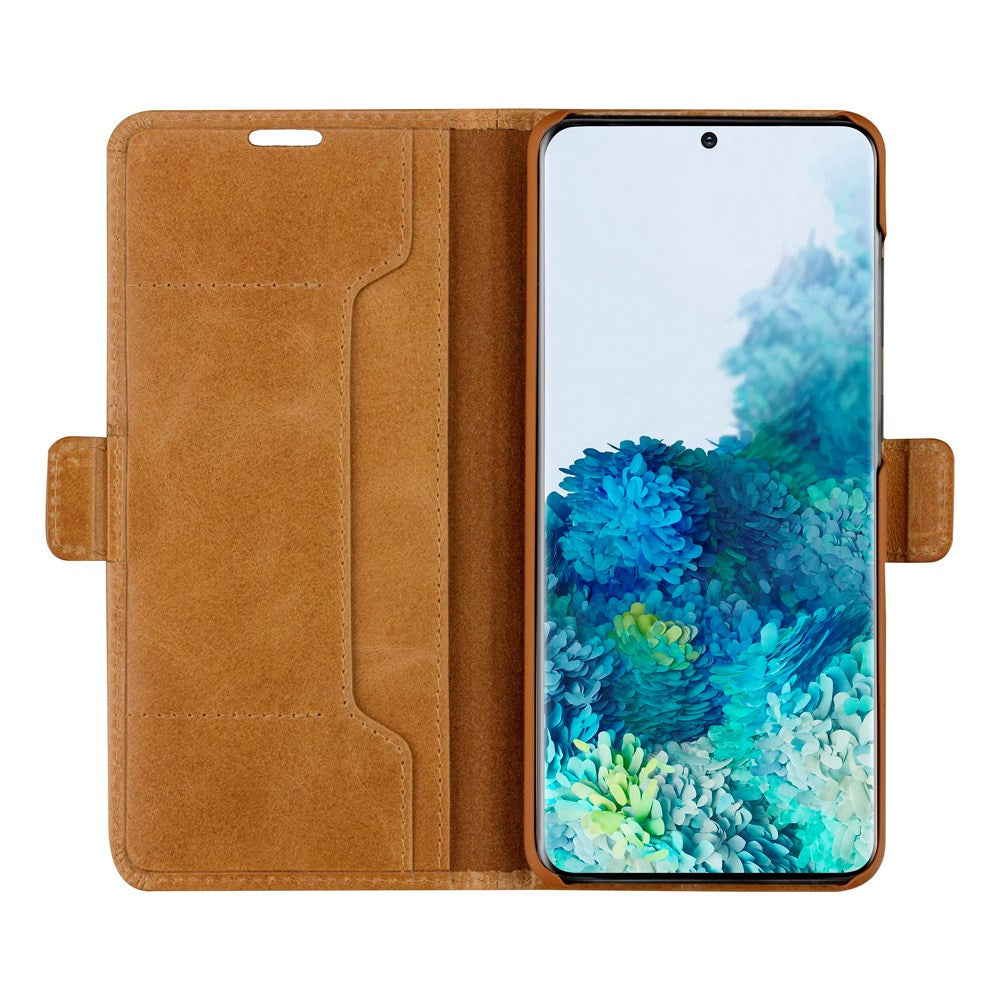 Samsung Galaxy S20+ (Plus) dbramante1928 Copenhagen Slim Ekte Skinn Flip Deksel m. Lommebok - Tan