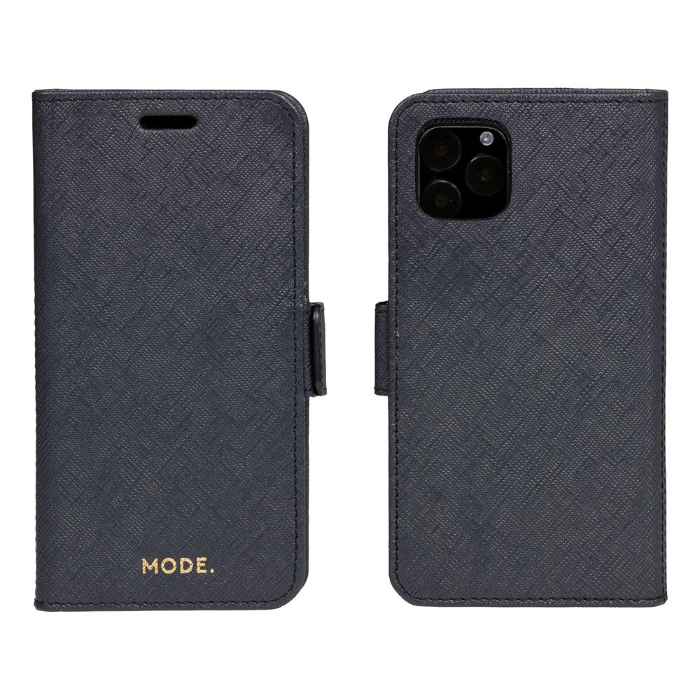 iPhone 11 Pro Max dbramante1928 New York 2-i-1 Ekte Skinn Flip Deksel - Night Black