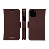 iPhone 12 Mini dbramante1928 New York 2-i-1 Ekte Skinn Flip Deksel - Dark Chocolate