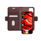 iPhone 12 Mini dbramante1928 New York 2-i-1 Ekte Skinn Flip Deksel - Dark Chocolate