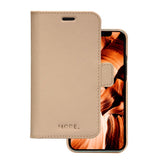 iPhone 12 Mini dbramante1928 New York 2-i-1 Ekte Skinn Flip Deksel - Sahara Sand