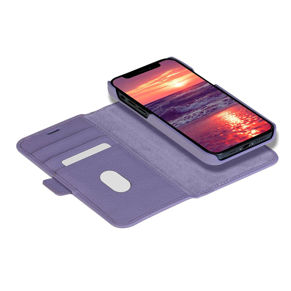 iPhone 13 dbramante1928 New York Magnetisk Ekte Skinn Flip Deksel m. Lommebok - Daybreak Purple