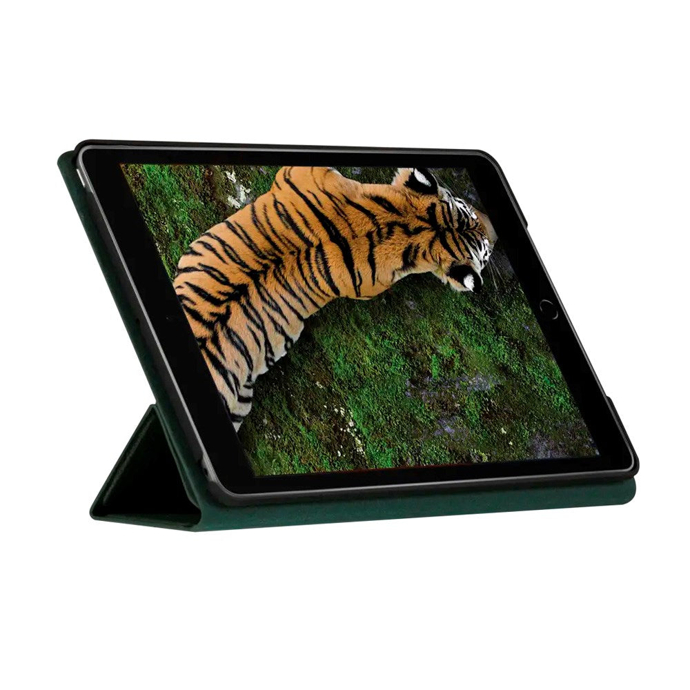 iPad 10.2" (2021 / 2020 / 2019) dbramante1928 Milan Ekte Skinn Flip Deksel - Evergreen