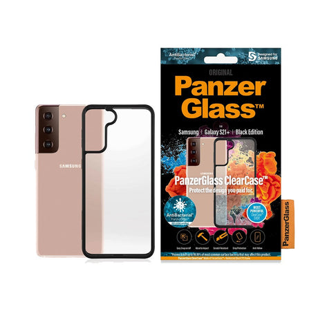 Samsung Galaxy S21+ (Plus) Deksel PanzerGlass ClearCase m. Sorte Kanter