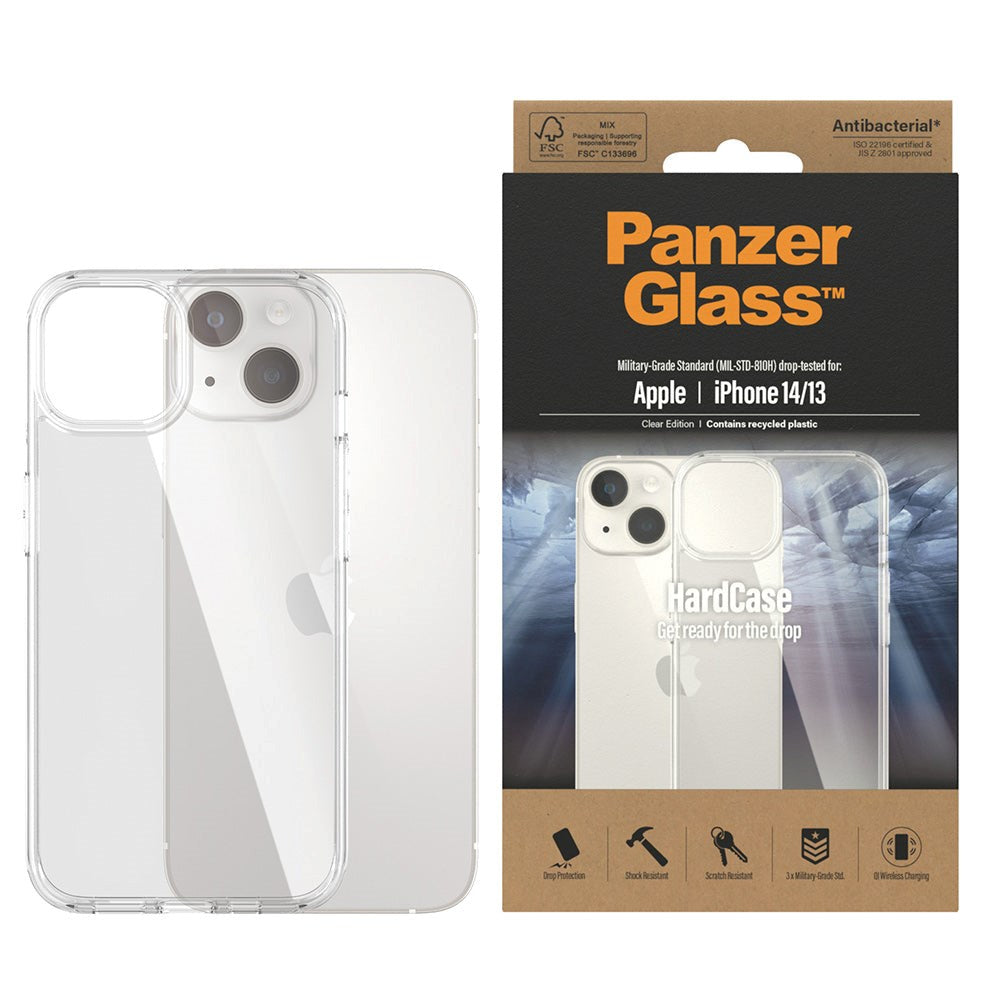 iPhone 14 / 13 Deksel PanzerGlass HardCase AntiBacterial - Gjennomsiktig