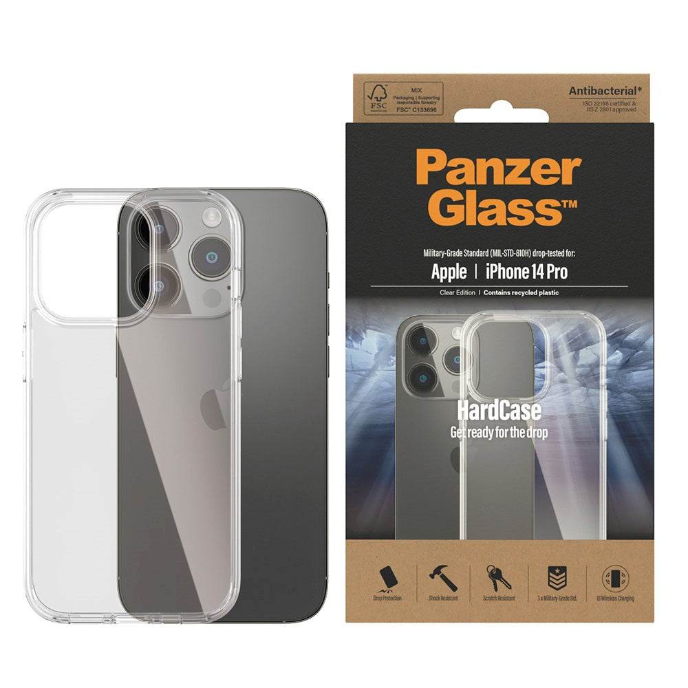 iPhone 14 Pro Deksel PanzerGlass HardCase AntiBacterial - Gjennomsiktig