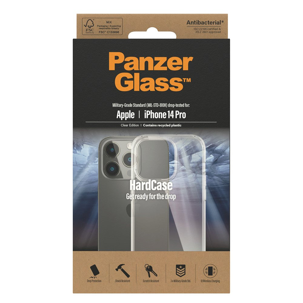 iPhone 14 Pro Deksel PanzerGlass HardCase AntiBacterial - Gjennomsiktig