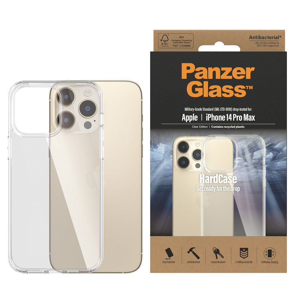 iPhone 14 Pro Max Deksel PanzerGlass HardCase AntiBacterial - Gjennomsiktig